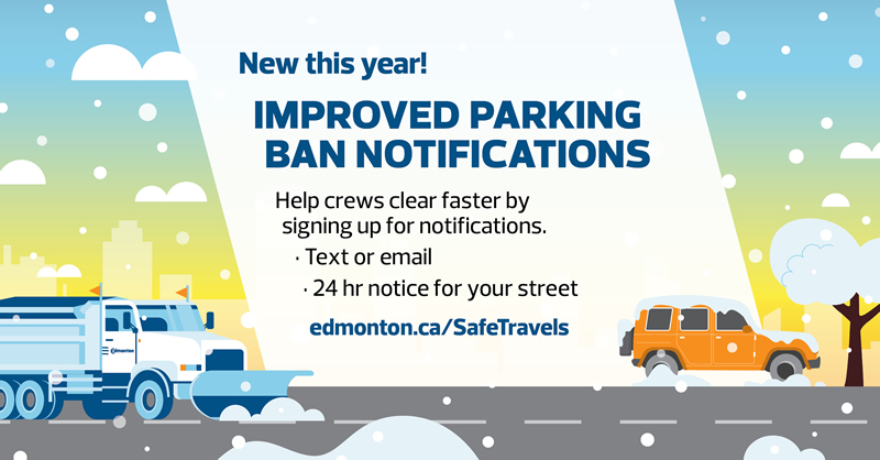 parking ban notifications, edmonton